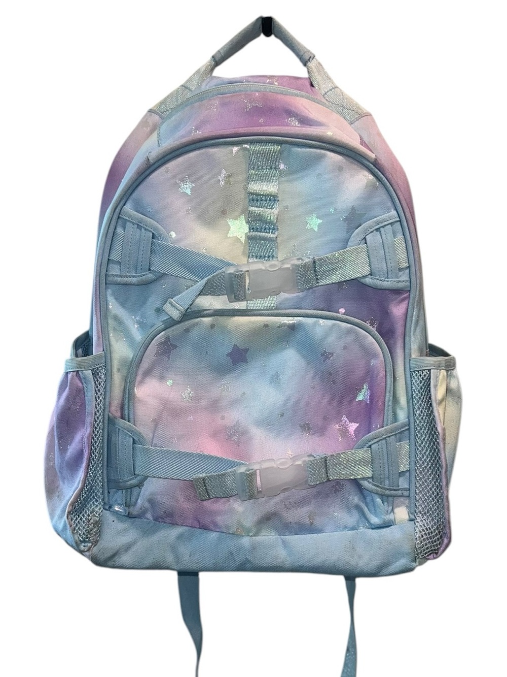 Pottery Barn Kids Pastel Galaxy Backpack Glitter Star Print School Bag - Picture 2 of 7